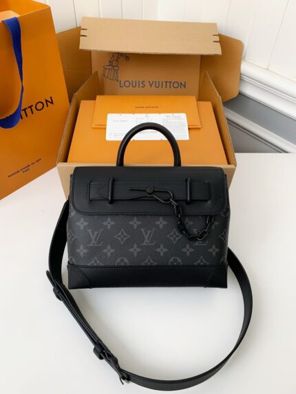 Louis Vuitton's new Sac Plat Horizontal Zippé men'sblack flower briefcase M45165Size: 25*19*8cm