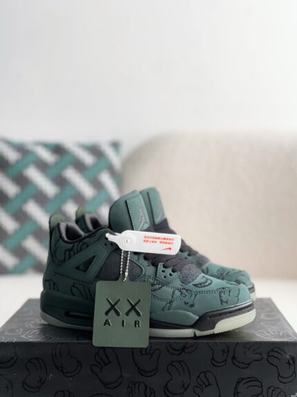 Jordan Air jordan 4 retro kawssuede lightweight wear-resistant non-slip mid-top