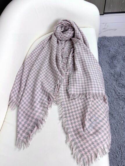 2025 Dior new houndstooth cashmere shawl scarf
