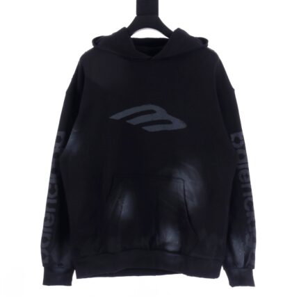 Balenciaga BLCG distressed 3M oblique M graffiti hooded sweatshirt