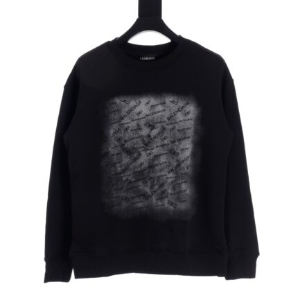 Balenciaga BLCG multi-letter double B print round neck sweatshirt
