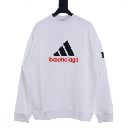 Balenciaga BLCG x Adidas/Adidas AD clover joint embroidered round neck sweatshirt