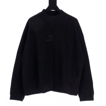 Balenciaga BLCG 24FW polar fleece 3B embroidered crew neck sweatshirt