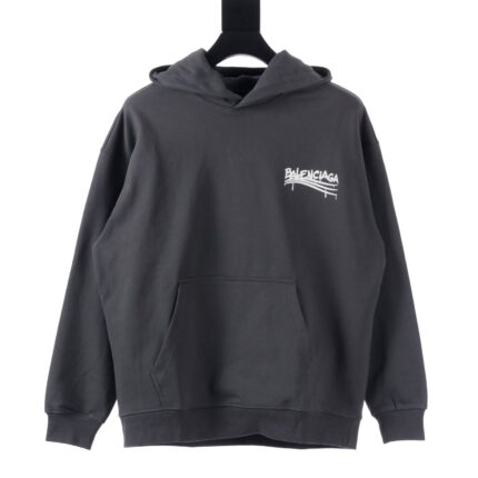 Balenciaga BLCG 24Fw Funny Graffiti Coke Letters Printed Hooded Sweatshirt