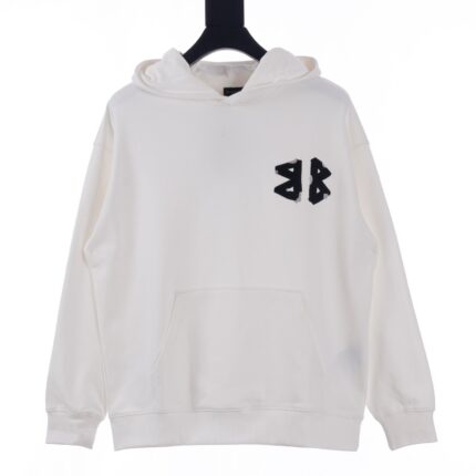 Balenciaga BLCG 24Fw double B patch logo embroidered hooded sweatshirt
