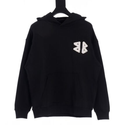 Balenciaga BLCG 24Fw double B patch logo embroidered hooded sweatshirt