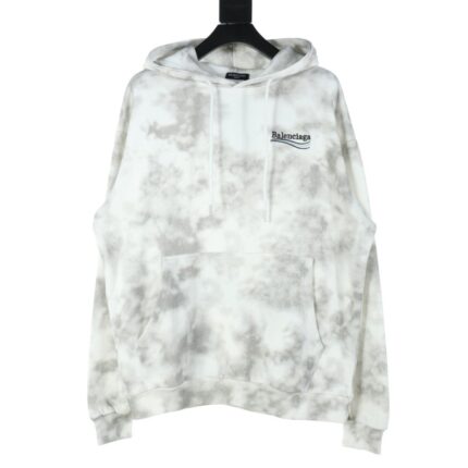 Balenciaga BLCG 24Fw Coke embroidery mud-dyed distressed hooded sweatshirt
