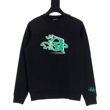 Dior CD 22FW CD jelly embossed print embroidery round neck sweatshirt