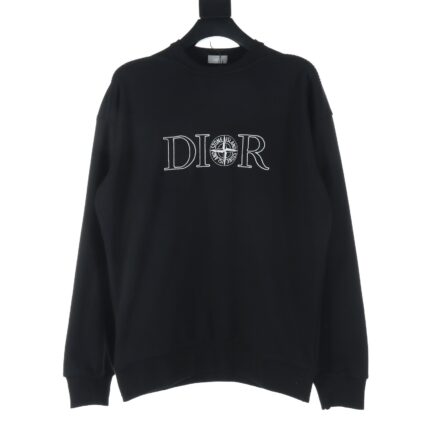Dior CD Stone Island joint round neck sweatshirt with front embroidery