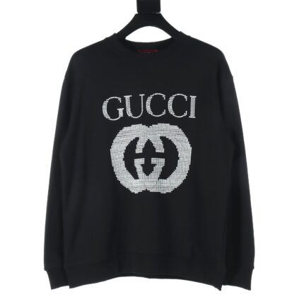 Gucci GUC 24Fw Polka Dot Lettering Printed Crew Neck Sweatshirt