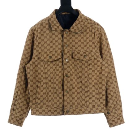 Gucci GUC full print monogram jacquard double-sided denim jacket