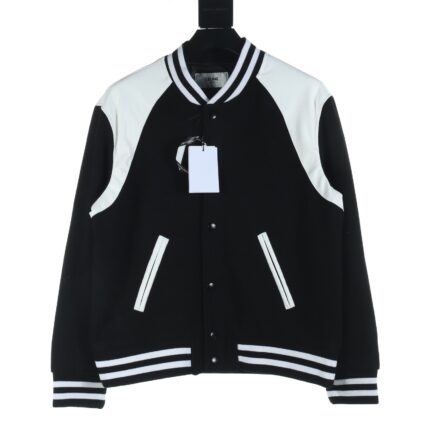 CELINE/Celine CE black and white stitching baseball jacket