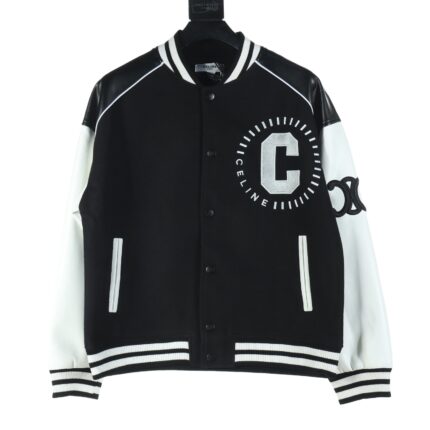 CELINE/Celine CE patchwork embroidered baseball jacket