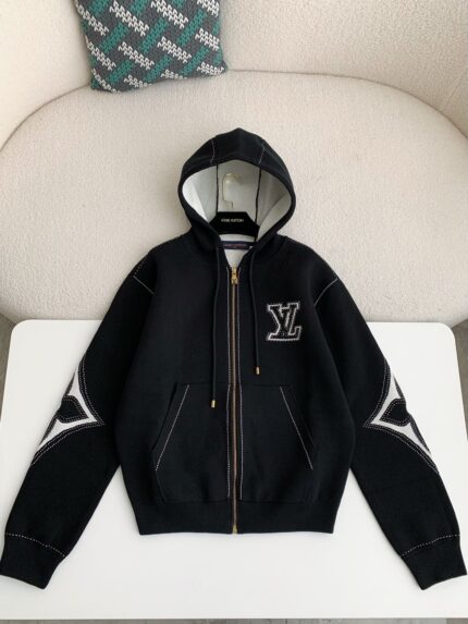 Louis Vuitton SS24 Logo lnlaid flower zippersweatshirt Jackets