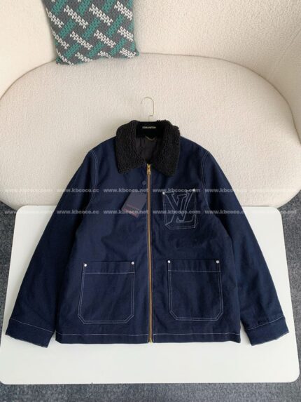 Louis Vuitton Ss25 Zippered open-and-closed spliced turn-down collar jacket