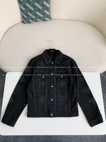 LV turquoise rivet denim jacket