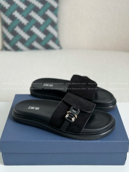 Dior Aqua Faux Suede slippers