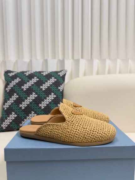 Prada woven espadrille loafers