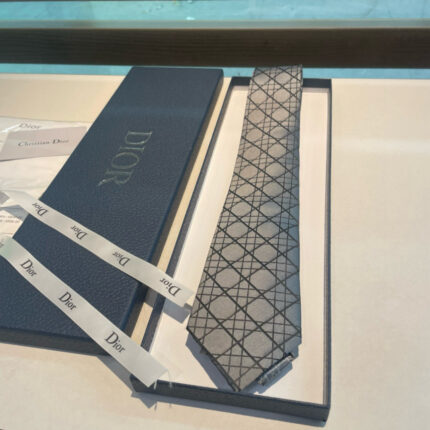 Dior Men's Tie Specially Designed with Dior Men's CD Embroidered Label Tie, 100% Top Handcrafted Customization