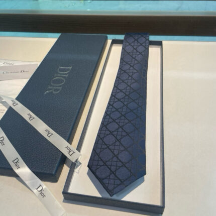 Dior Men's Tie Specially Designed with Dior Men's CD Embroidered Label Tie, 100% Top Handcrafted Customization