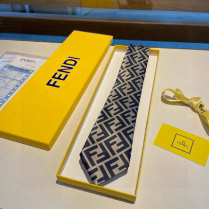 Men's popular Fendi tie with 100% top-quality jacquard silk handmade customization