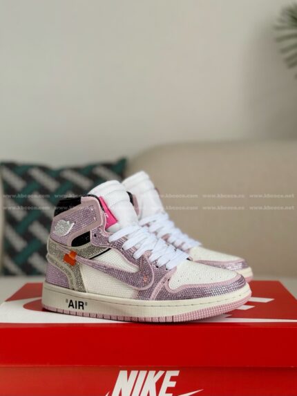 Product details Jordan 1 Off-white Hand-Set Rhinestones High Sneakers