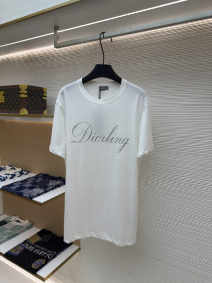 Dior Flash Silver Printed Short Sleeve