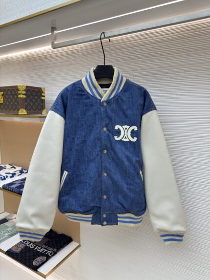 Celine washed denim baseball jacket