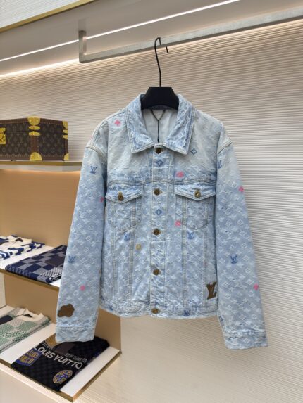 LOUIS VUITTON colored letter jacquard denim jacket
