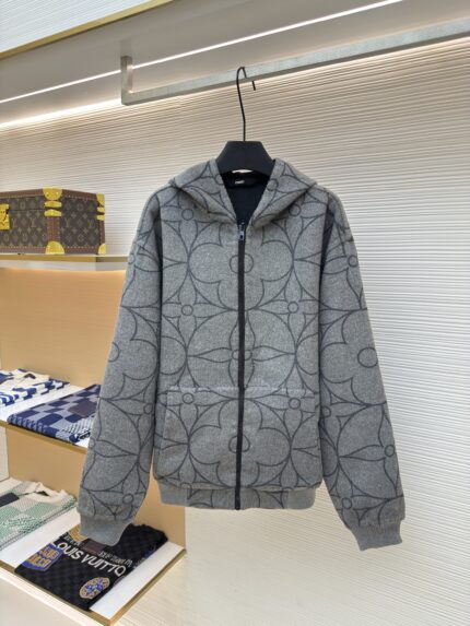LOUIS VUITTON Circle Flower Double sided Woolen Coat