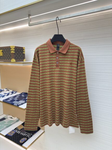 Chrome Hearts Cross Stripe POLO Long Sleeve