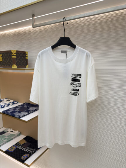 Dior white plush logo T-shirt