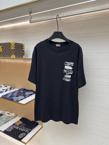 Dior Black Plush Logo T-shirt