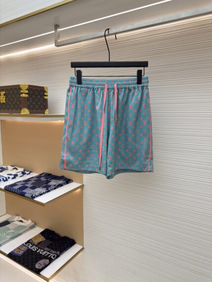 LOUIS VUITTON Jacquard Full Printed Mulberry Silk Drawstring Shorts