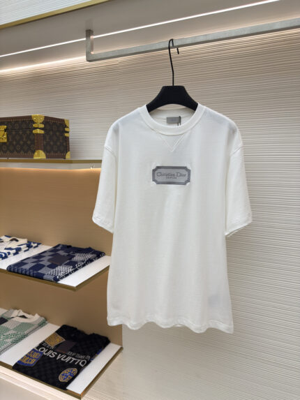 DIOR Water soluble Embroidered Logo Short Sleeve