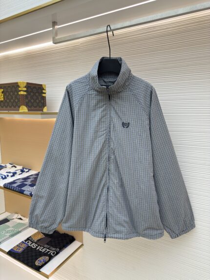 Balenciaga QR code striped wheat ear coat