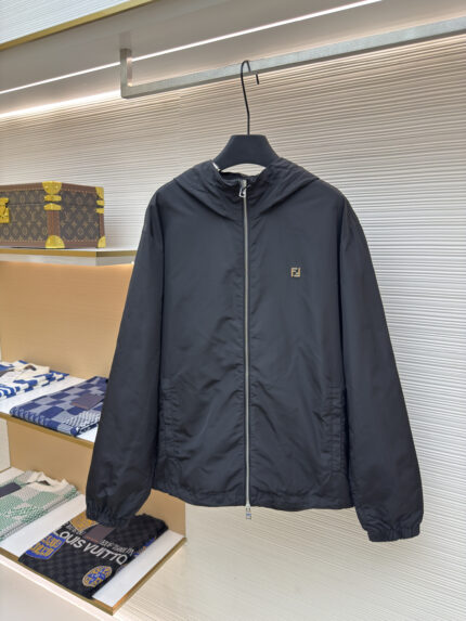 FENDI Black High Tech Cloth Decorative Jacket