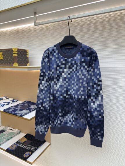 LOUIS VUITTON mosaic jacquard pullover sweate