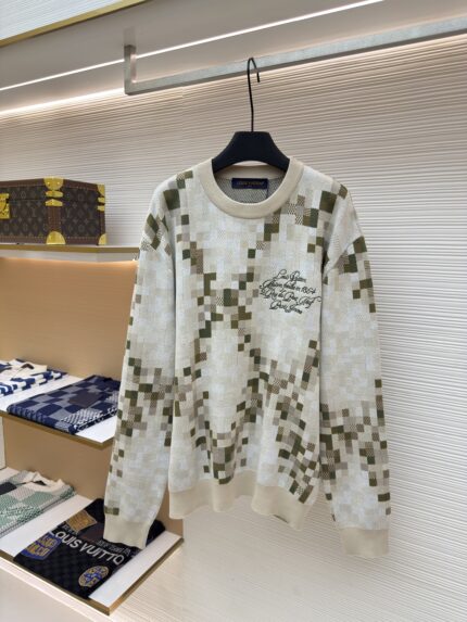 LOUIS VUITTON mosaic jacquard pullover sweater