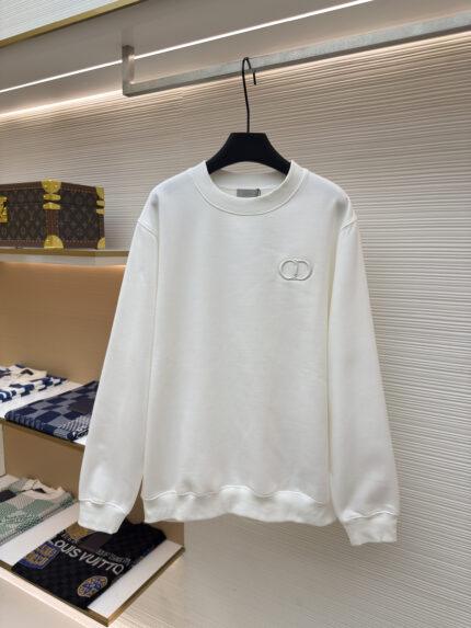 DIOR logo embroidered long sleeved hoodie