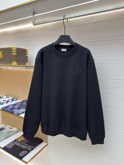 DIOR logo embroidered long sleeved hoodie