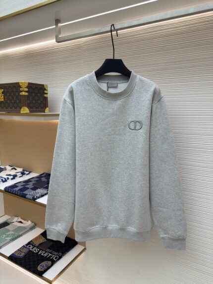 DIOR logo embroidered long sleeved hoodie