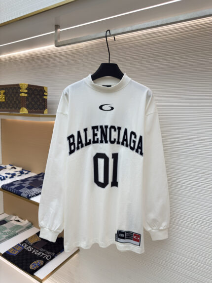 Balenciaga No.1 jersey embroidered long sleeves
