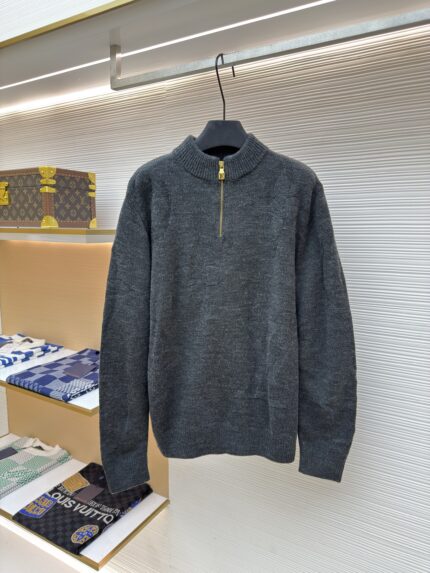 LOUIS VUITTON Inlaid Dark Pattern Zipper Woolen Sweater