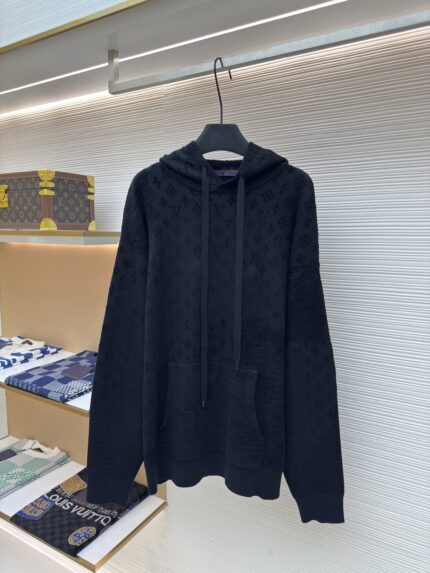 LOUIS VUITTON Jacquard Hooded Long Sleeve Hoodie