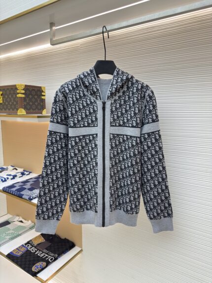 DIOR double-sided cashmere zipper jacket