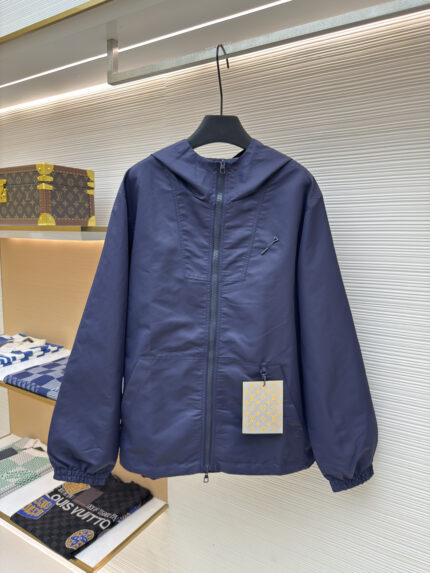 LOUIS VUITTON navy blue double-sided windproof pin jacket jacket jacket