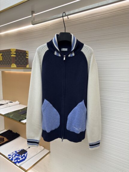 Dior Blue Bell Flower Woolen Coat