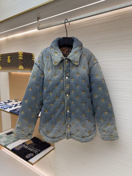 LOUIS VUITTON padded denim jacket style shirt