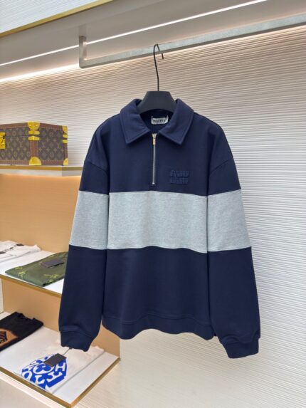 MiuMiu half-zip cotton sweatshirt